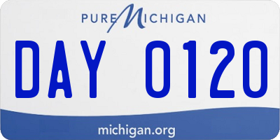 MI license plate DAY0120