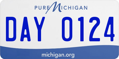 MI license plate DAY0124
