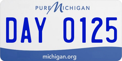 MI license plate DAY0125