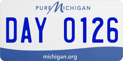 MI license plate DAY0126