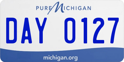 MI license plate DAY0127