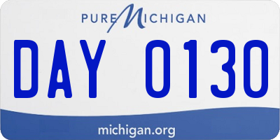MI license plate DAY0130