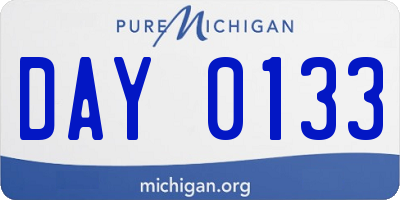 MI license plate DAY0133