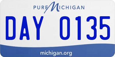 MI license plate DAY0135