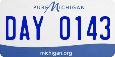 MI license plate DAY0143