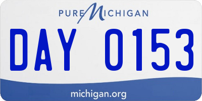 MI license plate DAY0153