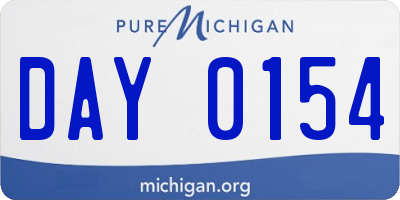 MI license plate DAY0154