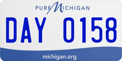MI license plate DAY0158