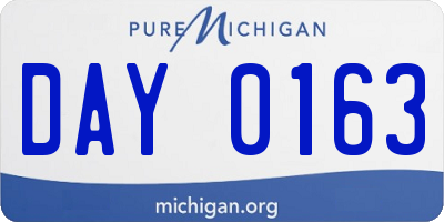MI license plate DAY0163