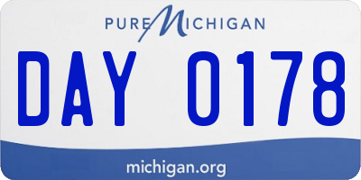 MI license plate DAY0178
