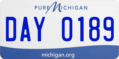 MI license plate DAY0189