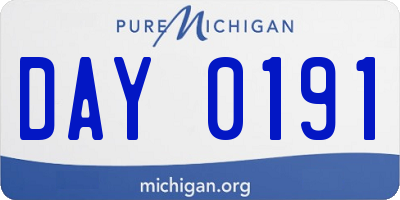MI license plate DAY0191
