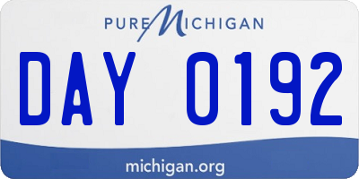 MI license plate DAY0192