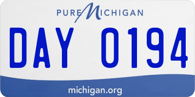 MI license plate DAY0194