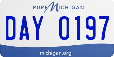 MI license plate DAY0197