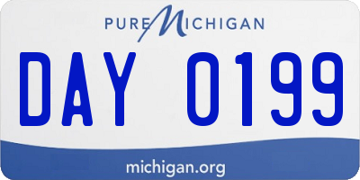 MI license plate DAY0199