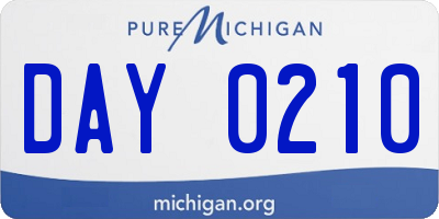 MI license plate DAY0210