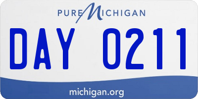 MI license plate DAY0211