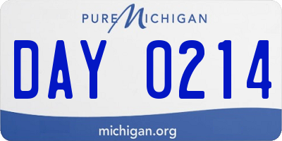 MI license plate DAY0214