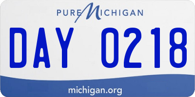 MI license plate DAY0218