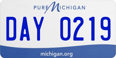 MI license plate DAY0219