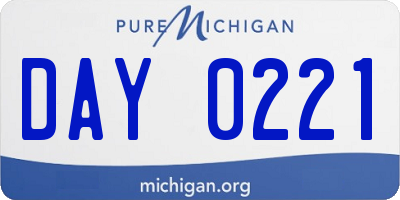 MI license plate DAY0221