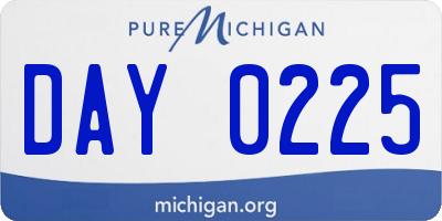 MI license plate DAY0225