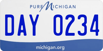 MI license plate DAY0234