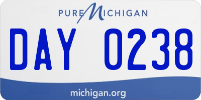 MI license plate DAY0238