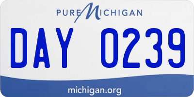 MI license plate DAY0239
