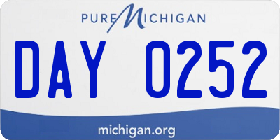 MI license plate DAY0252