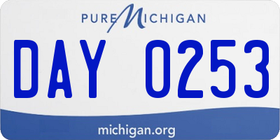 MI license plate DAY0253