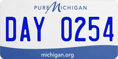 MI license plate DAY0254