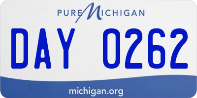 MI license plate DAY0262
