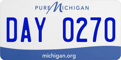 MI license plate DAY0270