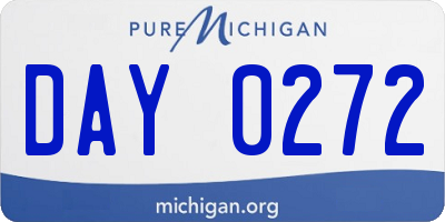 MI license plate DAY0272