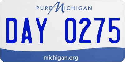 MI license plate DAY0275