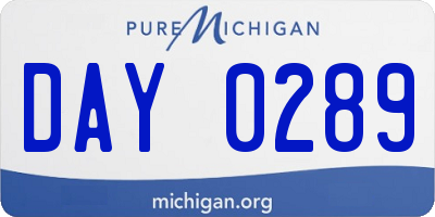 MI license plate DAY0289