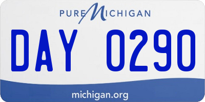 MI license plate DAY0290