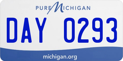 MI license plate DAY0293