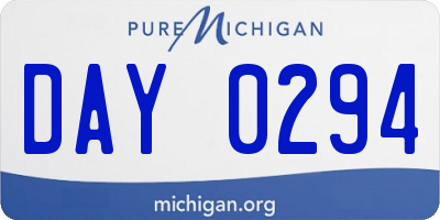 MI license plate DAY0294