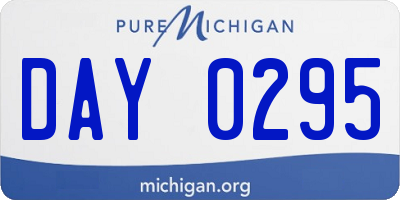 MI license plate DAY0295