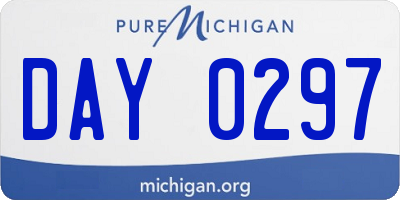 MI license plate DAY0297