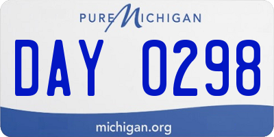 MI license plate DAY0298