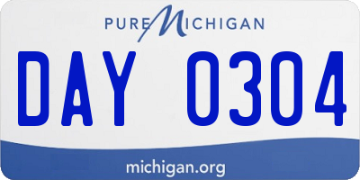 MI license plate DAY0304