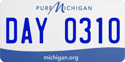 MI license plate DAY0310