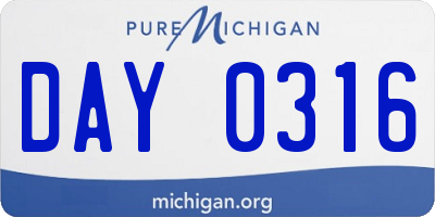 MI license plate DAY0316