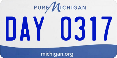 MI license plate DAY0317