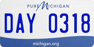 MI license plate DAY0318