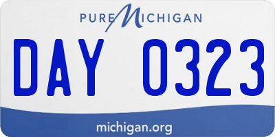 MI license plate DAY0323